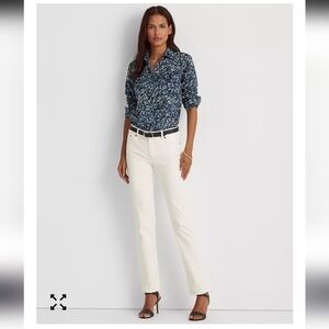Lauren Ralph LaurenFloral Cotton Voile Shirt in Navy